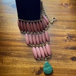 Vintage anthropology choker necklace in bronze and agate